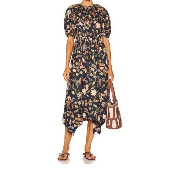Ulla Johnson Dresses & Skirts - Ulla Johnson Cybil Odessa Silk Floral Puff sleeves Midi Dress Sze 6 NWT